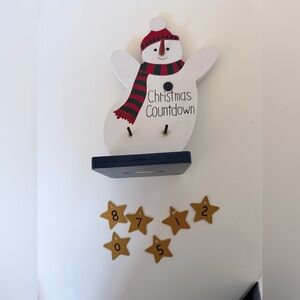 CHRISTMAS COUNTDOWN WOODEN SNOWMAN